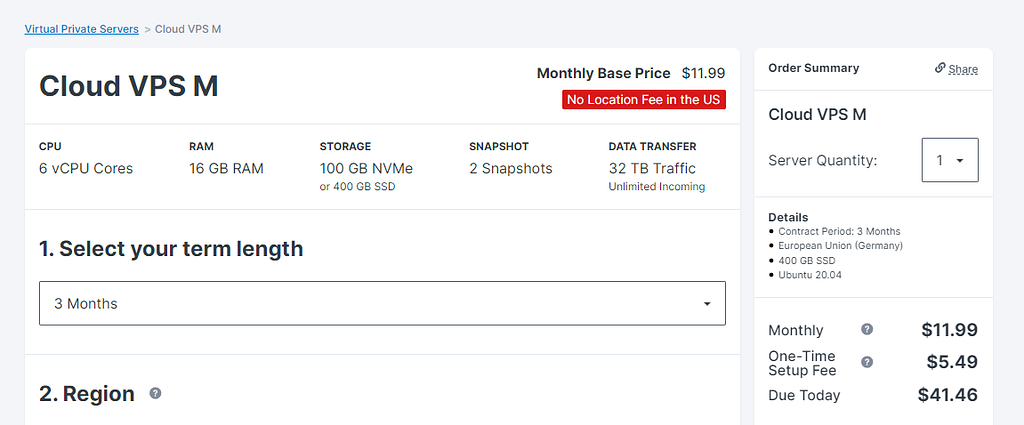 Contabo pricing